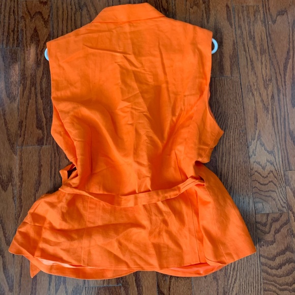 Studio I Orange Linen Blouse Size 16W - Picture 2 of 3